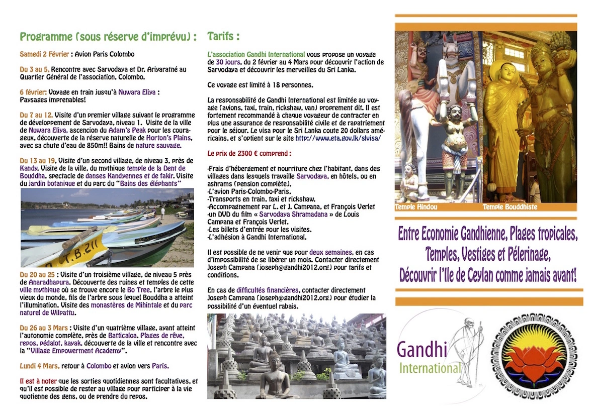 Sri Lanka trip brochure